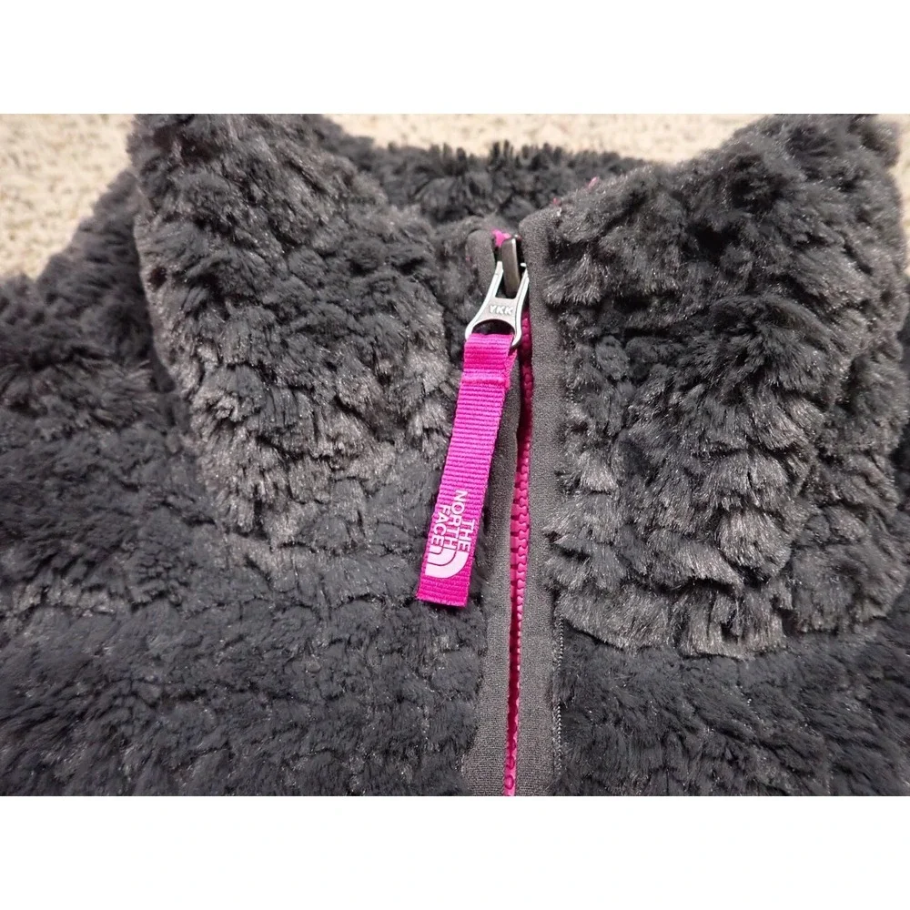 The North Face Osito Fleece Jacket Girls XL Grey Pink Excellent Full Zip Soft